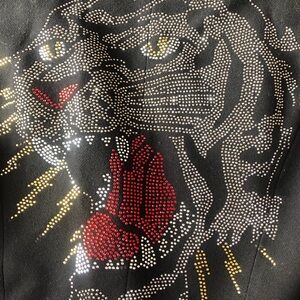 Ed Hardy Black Vest with Tiger Design XS